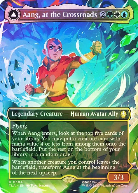 FOIL BORDERLESS Aang, at the Crossroads ~ Avatar: The Last Airbender [ NM ]