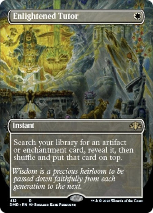 BORDERLESS Enlightened Tutor ~ Dominaria Remastered [ NearMint ] [ Magic MTG ]