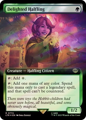 FOIL SURGE Delighted Halfling ~ The Lord of the Rings [ NM ] [ Magic MTG ]
