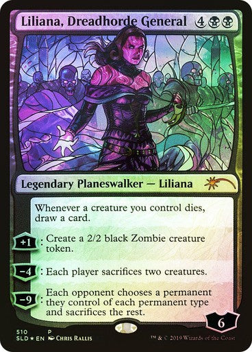 FOIL STAINED-GLASS Liliana, Dreadhorde General ~ Secret Lair [ NM ] [ MTG ]