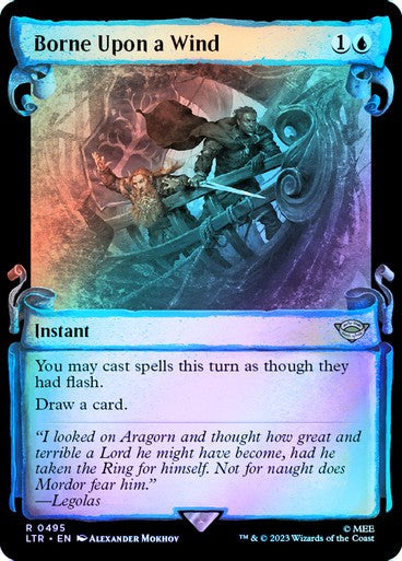 FOIL SILVER Borne Upon a Wind ~ The Lord of the Rings [ NM ] [ Magic MTG ]