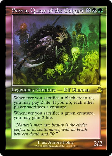 FOIL RETRO Savra, Queen of the Golgari ~ Ravnica Remastered [ NM ] [ Magic MTG ]