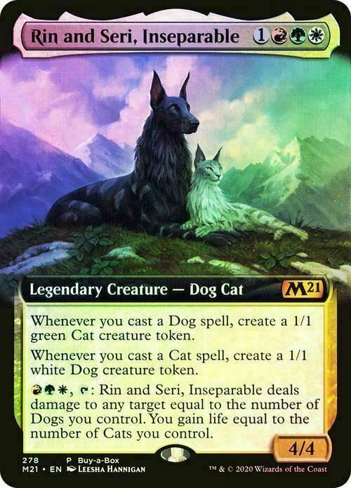 FOIL BORDERLESS Rin and Seri, Inseparable ~ Buy a Box Core 2021 [ NM ] [ MTG ]