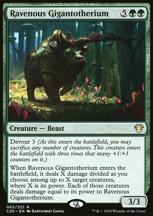 Ravenous Gigantotherium ~ Commander: Ikoria [ Excellent ] [ Magic MTG ]