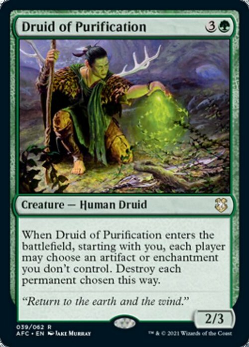 Druid of Purification ~ Commander: Adventures Forgotten Realms [ NM ] [ MTG ] - London Magic Traders Ltd