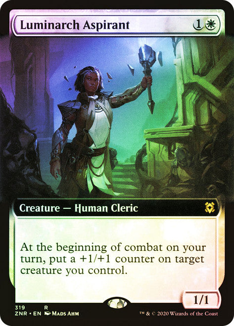 FOIL BORDERLESS Luminarch Aspirant ~ Zendikar Rising [ NearMint ] [ Magic MTG ]