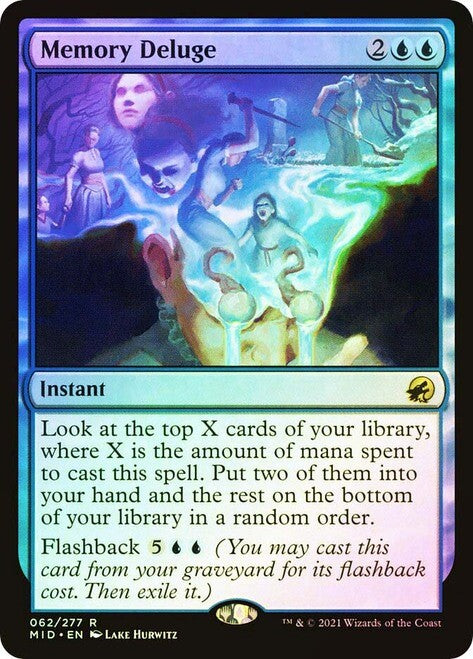 FOIL Memory Deluge ~ Midnight Hunt [ Excellent ] [ MTG ]