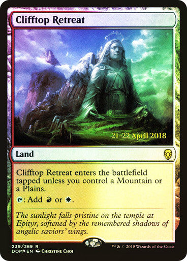 FOIL Clifftop Retreat ~ Prerelease Dominaria [ NearMint ] [ Magic MTG ]
