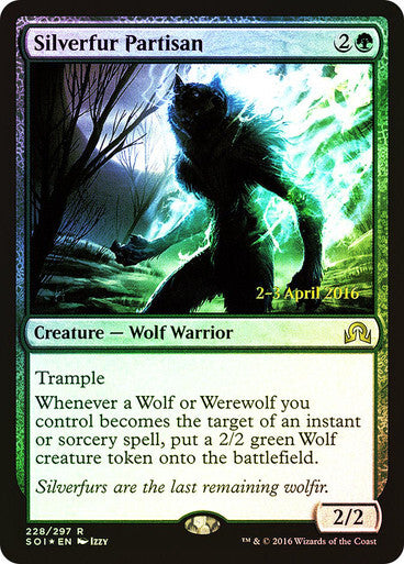 FOIL Silverfur Partisan ~ Prerelease Shadows over Innistrad [ NM ] [ MTG ]