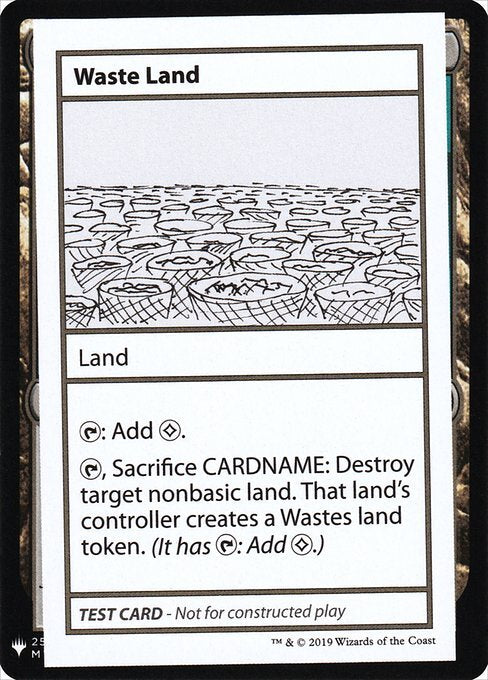 Waste Land ~ Mystery Booster Playtest Cards 2019 [ NM ] [ Magic MTG ]
