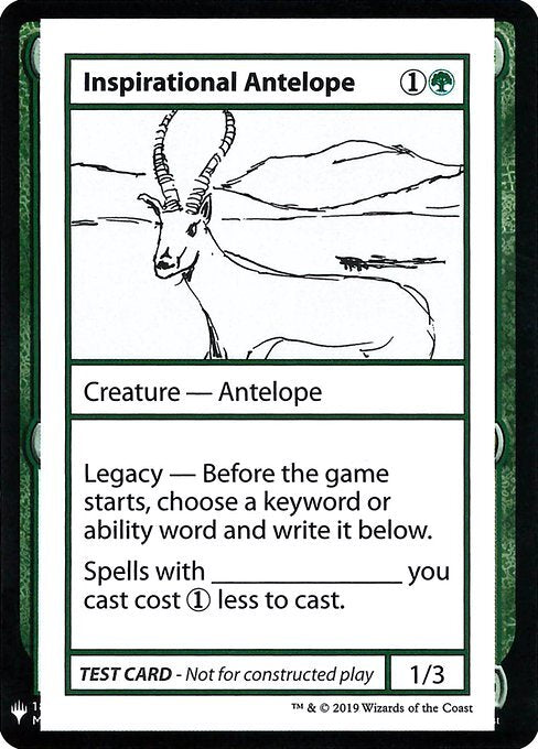 Inspirational Antelope ~ Mystery Booster Playtest Cards 2019 [ NM ] [ MTG ]