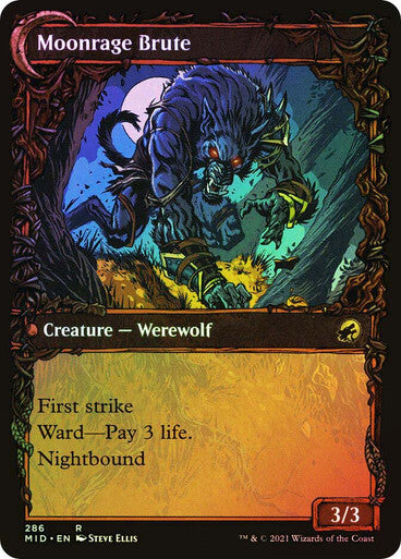 FOIL SHOWCASE Brutal Cathar / Moonrage Brute ~ Midnight Hunt [ NM ] [ MTG ]