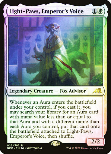 FOIL Light-Paws, Emperor's Voice ~ Kamigawa: Neon Dynasty [ EX ] [ Magic MTG ]