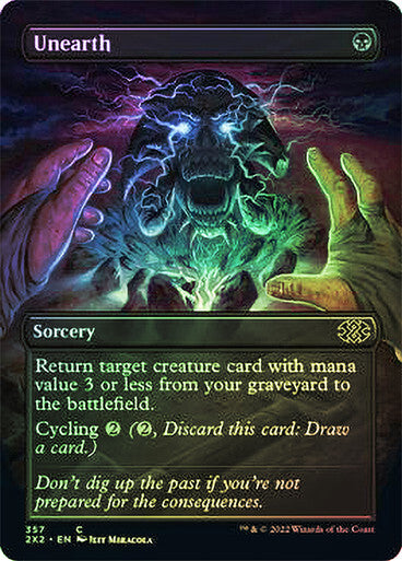 FOIL BORDERLESS Unearth ~ Double Masters 2022 [ NearMint ] [ Magic MTG ]