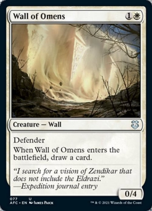 Wall of Omens ~ Commander: Adventures in the Forgotten Realms [ NM ] [ MTG ]