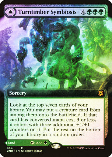 FOIL BORDERLESS Turntimber Symbiosis ~ Zendikar Rising [ NM ] [ Magic MTG ]