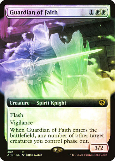 FOIL BORDERLESS Guardian of Faith ~ Adventures Forgotten Realms [ NM ] [ MTG ] - London Magic Traders Limited