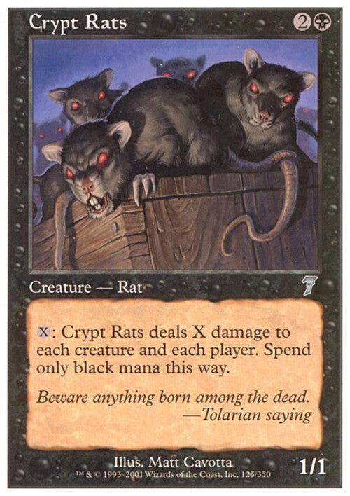 Crypt Rats ~ Seventh Edition [ Excellent ] [ Magic MTG ]