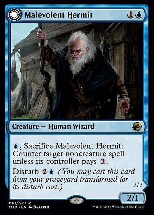 Malevolent Hermit / Benevolent Geist ~ Midnight Hunt [ NM ] [ Magic MTG ]