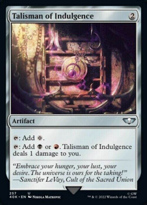 Talisman of Indulgence ~ Commander: Warhammer 40,000 [ NearMint ] [ Magic MTG ]