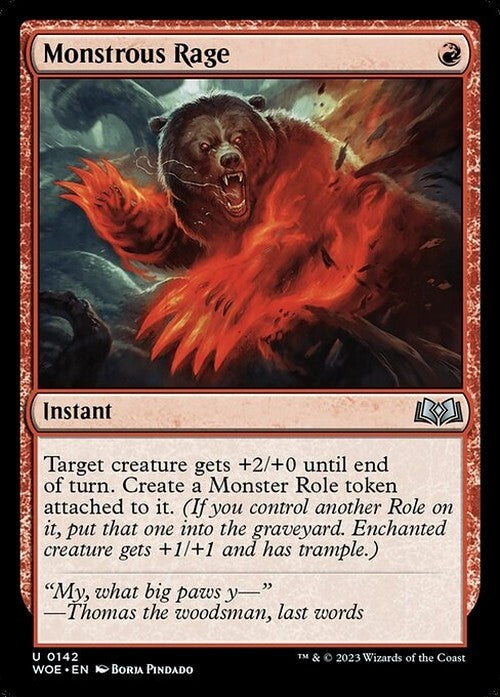 Monstrous Rage ~ Wilds of Eldraine [ NM ] [ Magic MTG ]