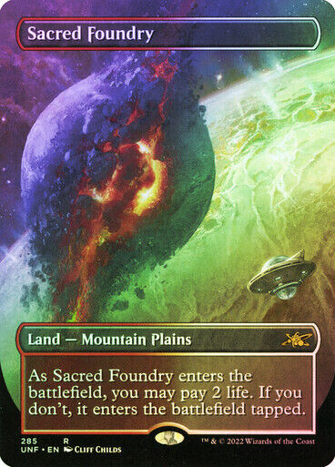 FOIL BORDERLESS Sacred Foundry ~ Unfinity [ NearMint ] [ Magic MTG ]