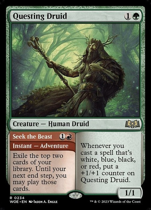 Questing Druid / Seek the Beast ~ Wilds of Eldraine [ NM ] [ MTG ]