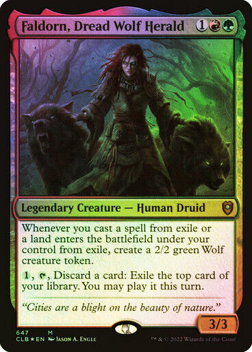 FOIL Faldorn, Dread Wolf Herald ~ Commander Legends 2 [ EX ]