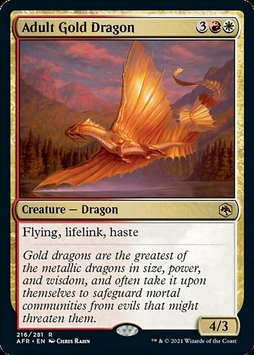 Adult Gold Dragon ~ Adventures in the Forgotten Realms [ NM ] [ Magic MTG ]