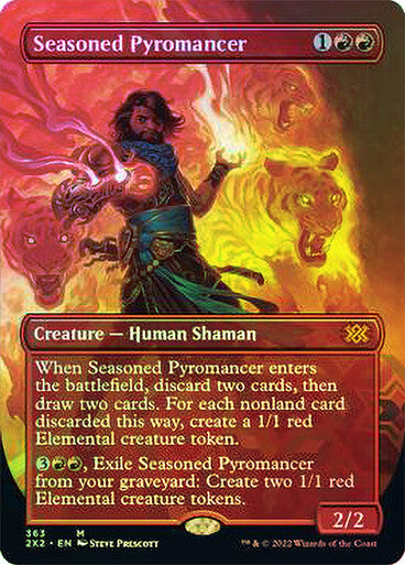 FOIL BORDERLESS Seasoned Pyromancer ~ Double Masters 2022 [ NM ] [ Magic MTG ] - London Magic Traders Ltd