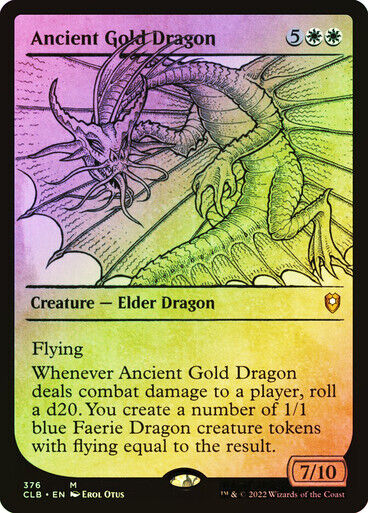 FOIL SHOWCASE Ancient Gold Dragon ~ Commander Legends 2 [ NM ]