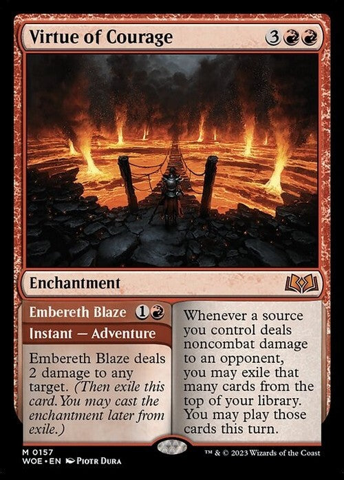 Virtue of Courage ~ Wilds of Eldraine [ NM ] [ Magic MTG ]