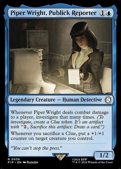 Piper Wright, Publick Reporter ~ Commander: Fallout [ NearMint ] [ Magic MTG ]