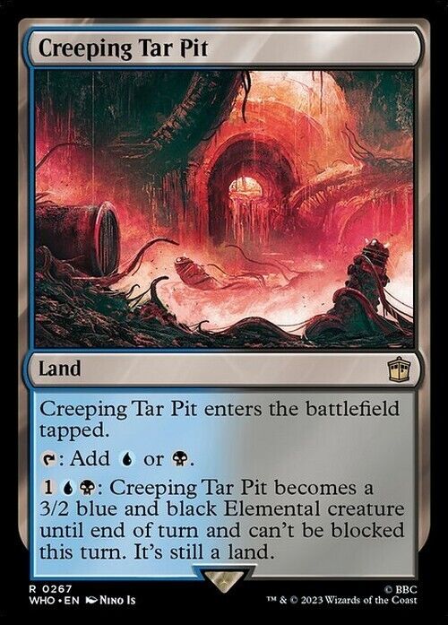 Creeping Tar Pit ~ Commander: Doctor Who [ NearMint ] [ Magic MTG ]