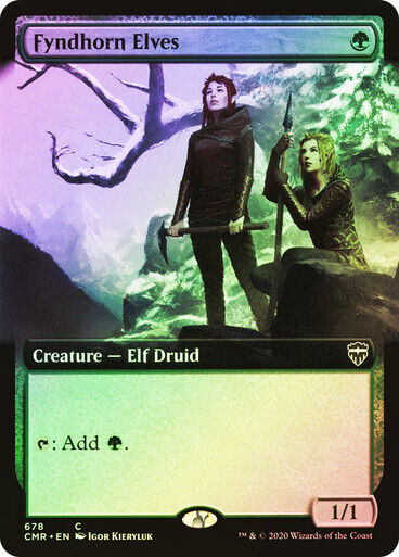 FOIL BORDERLESS Fyndhorn Elves ~ Commander Legends 1 [ NearMint ] [ Magic MTG ]