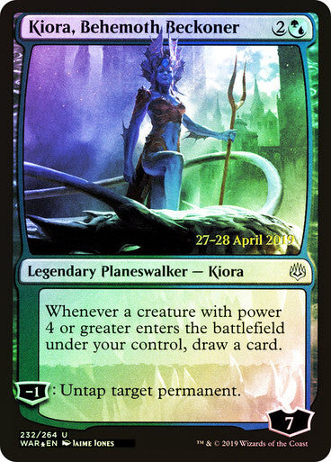 FOIL Kiora, Behemoth Beckoner ~ Prerelease War of the Spark [ NM ] [ Magic MTG ]