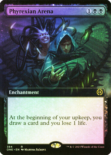 FOIL BORDERLESS Phyrexian Arena ~ Phyrexia: All Will Be One [ NM ] [ Magic MTG ]