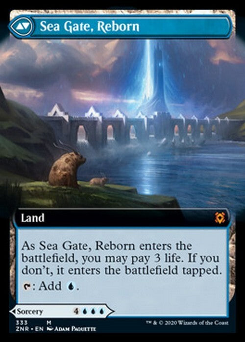 BORDERLESS Sea Gate Restoration ~ Zendikar Rising [ NM ] [ Magic MTG ] - London Magic Traders Ltd