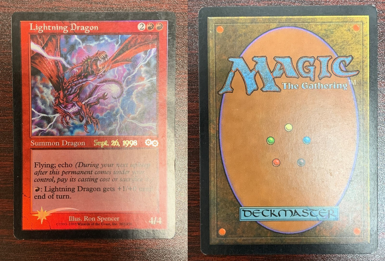 FOIL Lightning Dragon ~ Prerelease Urza's Saga [ Excellent ] [ Magic MTG ] - London Magic Traders Ltd