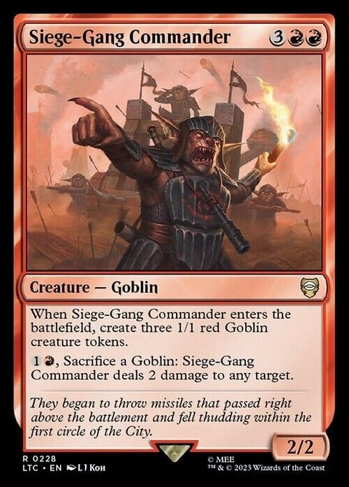 Siege-Gang Commander ~ Commander: The Lord of the Rings [ NM ] [ Magic MTG ]