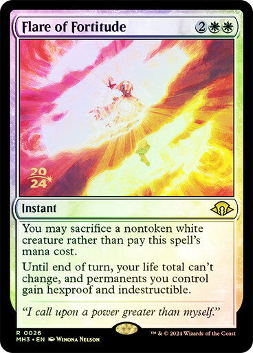 FOIL Flare of Fortitude ~ Prerelease Modern Horizons 3 [ NM ] [ Magic MTG ]