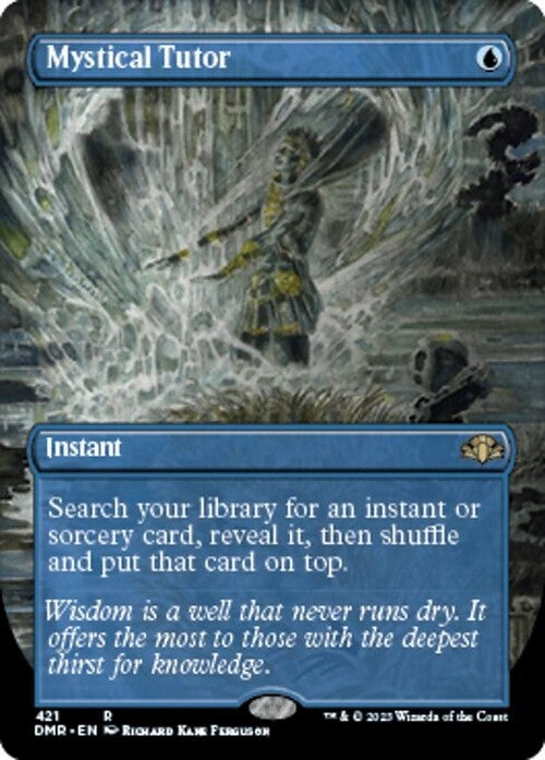 BORDERLESS Mystical Tutor ~ Dominaria Remastered [ PLAYED ] [ Magic MTG ]