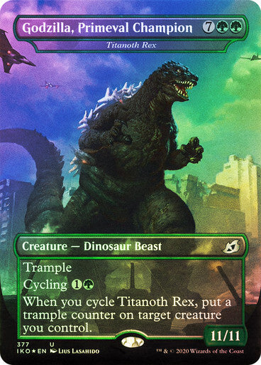 FOIL Godzilla, Primeval Champion (Titanoth Rex) ~ Ikoria [ NM ] [ Magic MTG ]