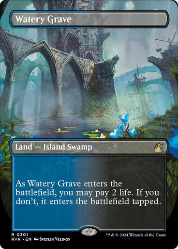 BORDERLESS Watery Grave ~ Ravnica Remastered [ NM ] [ Magic MTG ] - London Magic Traders Ltd