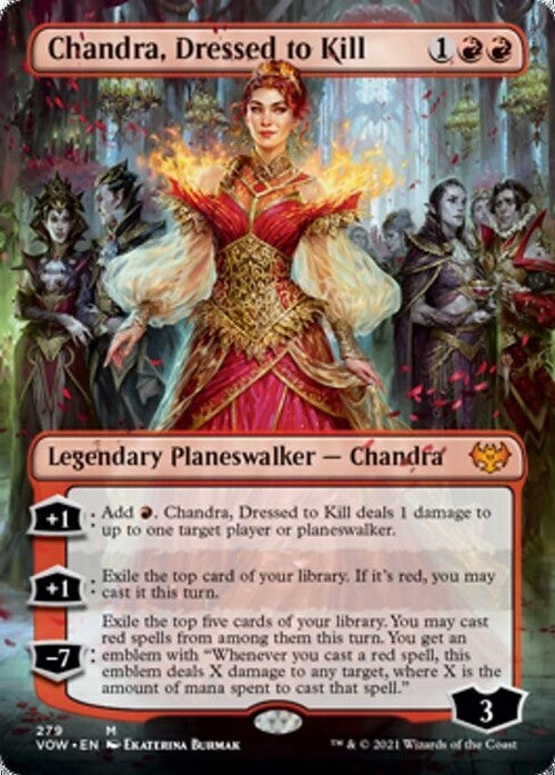 BORDERLESS Chandra, Dressed to Kill ~ Crimson Vow [ NM ] [ Magic MTG ]
