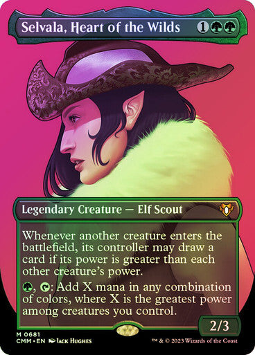 FOIL BORDERLESS Selvala, Heart of the Wilds ~ Commander Masters [ NM ] [ MTG ]