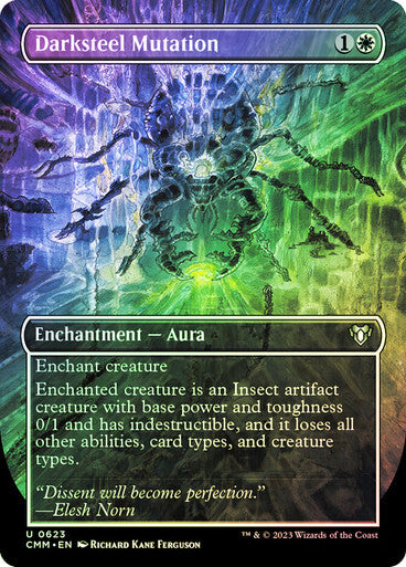 FOIL BORDERLESS Darksteel Mutation ~ Commander Masters [ NM ] [ Magic MTG ]