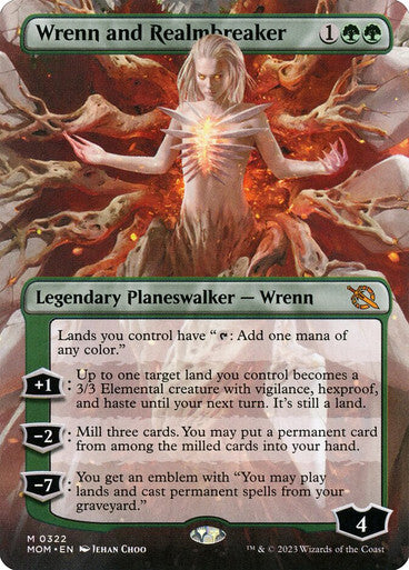 BORDERLESS Wrenn and Realmbreaker ~ March of the Machine [ NM ] [ Magic MTG ]