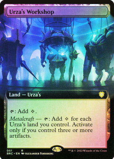 FOIL BORDERLESS Urza's Workshop ~ Commander: The Brothers' War [ NM ] [ MTG ]