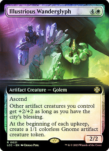 FOIL BORDERLESS Illustrious Wanderglyph ~ Commander: The Lost Caverns of Ixalan